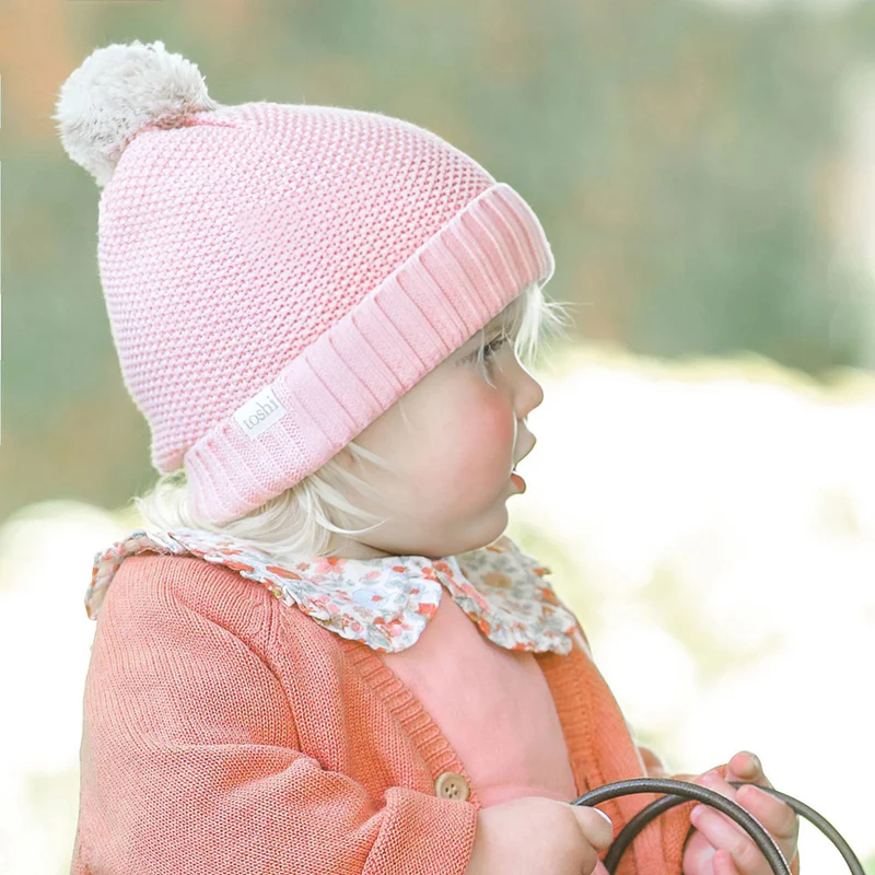 Organic beanie bobby in misty rose
