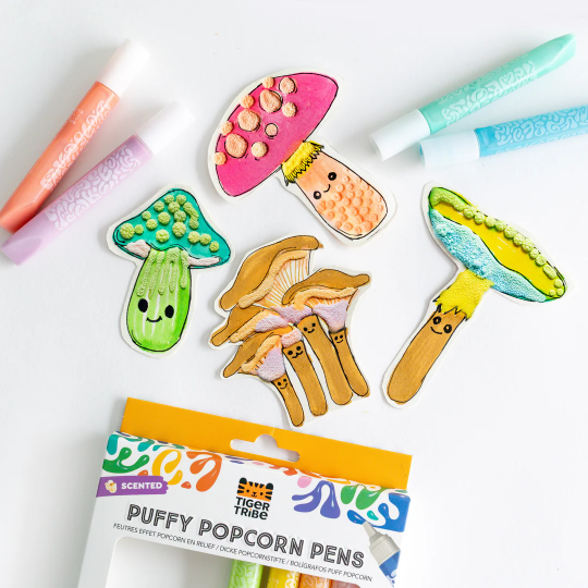 Tiger tribe puffy popcorn pens