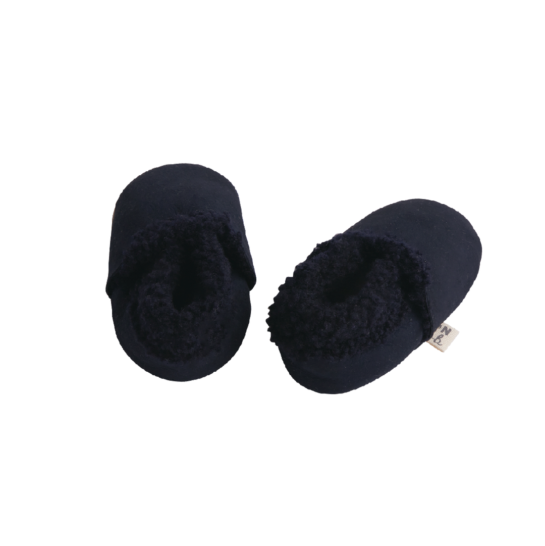 Nature Baby Lambskin Booties in Navy
