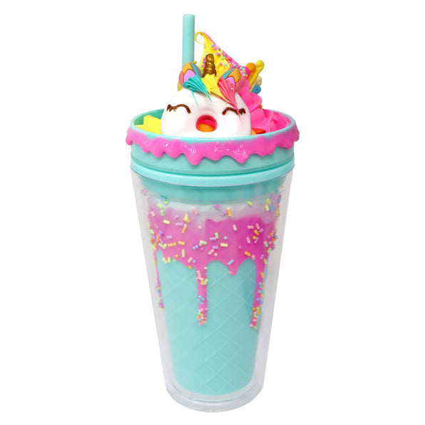 Pink Poppy Drinking Cup with straw 8 colour combinations