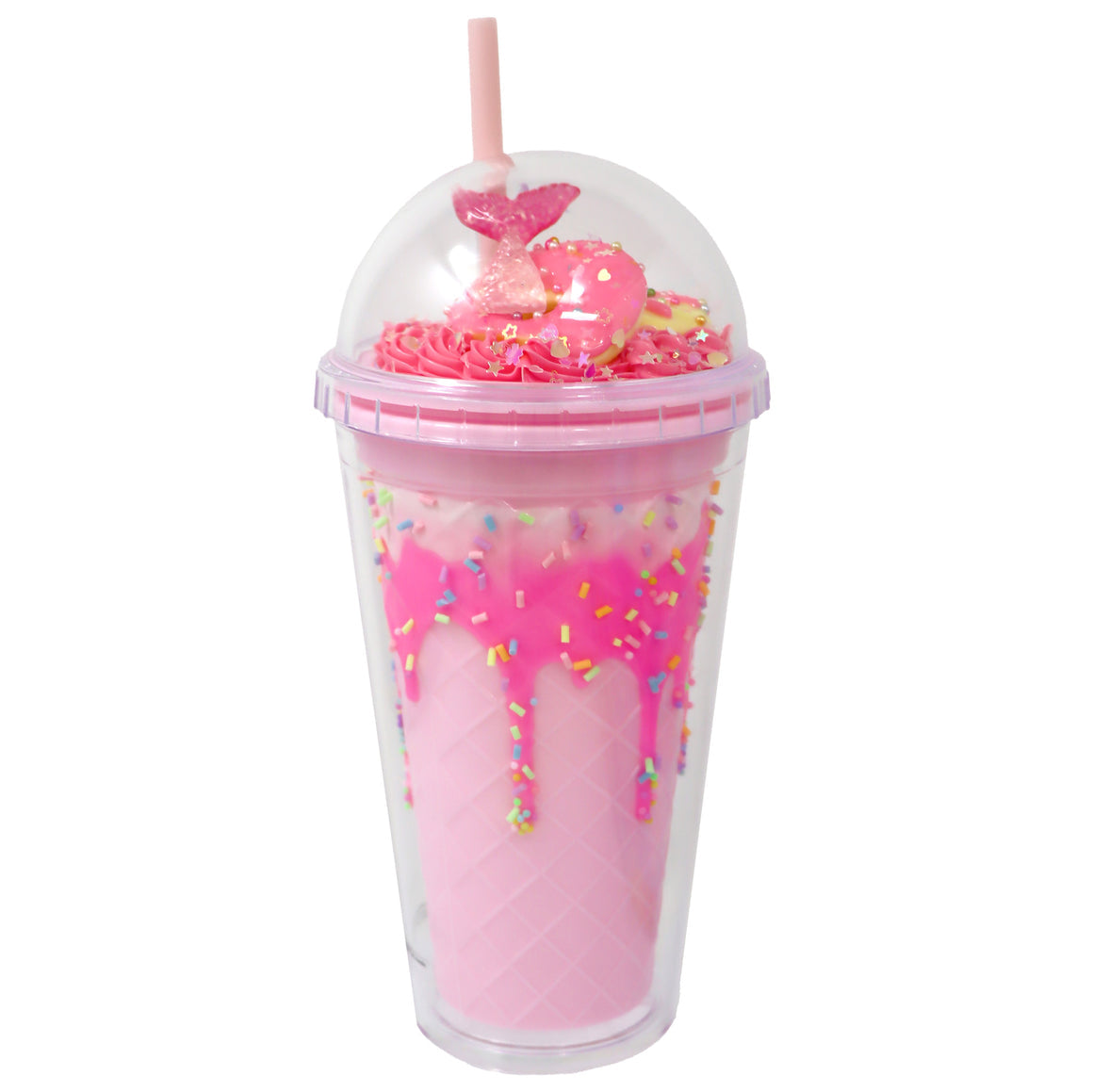 Pink Poppy Drinking Cup with straw 8 colour combinations