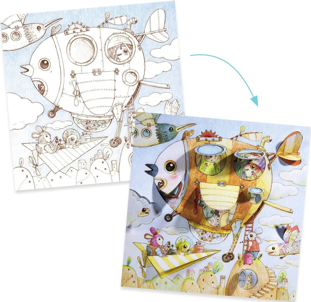 Djeco Pupis Little Doors Colouring Surprise Kit