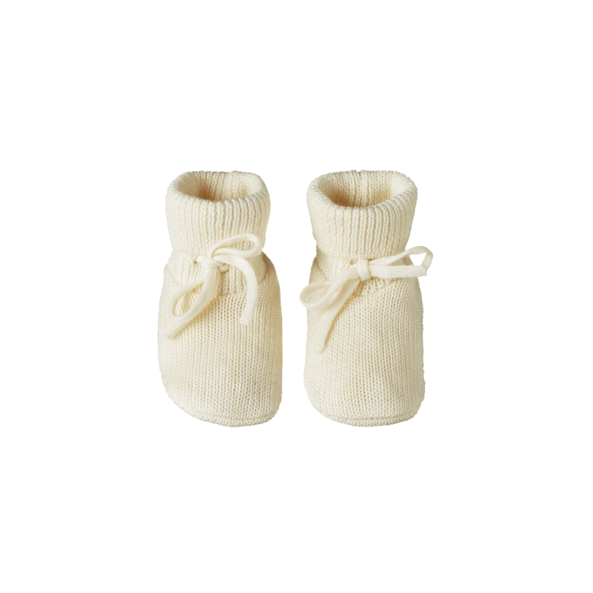 Nature Baby Merino knit drawstring booties in cream
