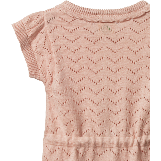 Nature Baby Lottie Suit Rose Bud Pointelle in Pink