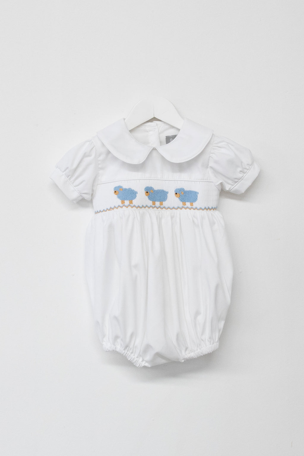 Baby boy sales smocked romper suits
