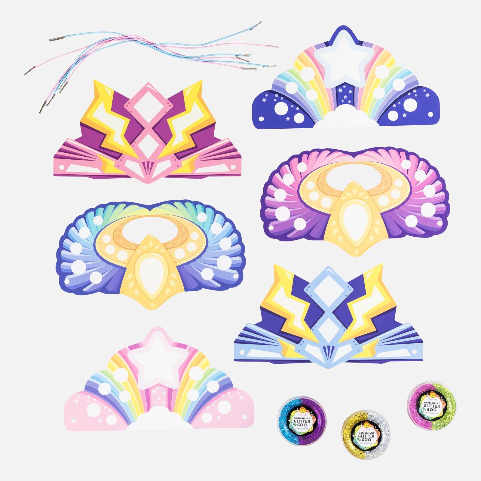 Tiger tribe glitter goo crowns - super rainbow