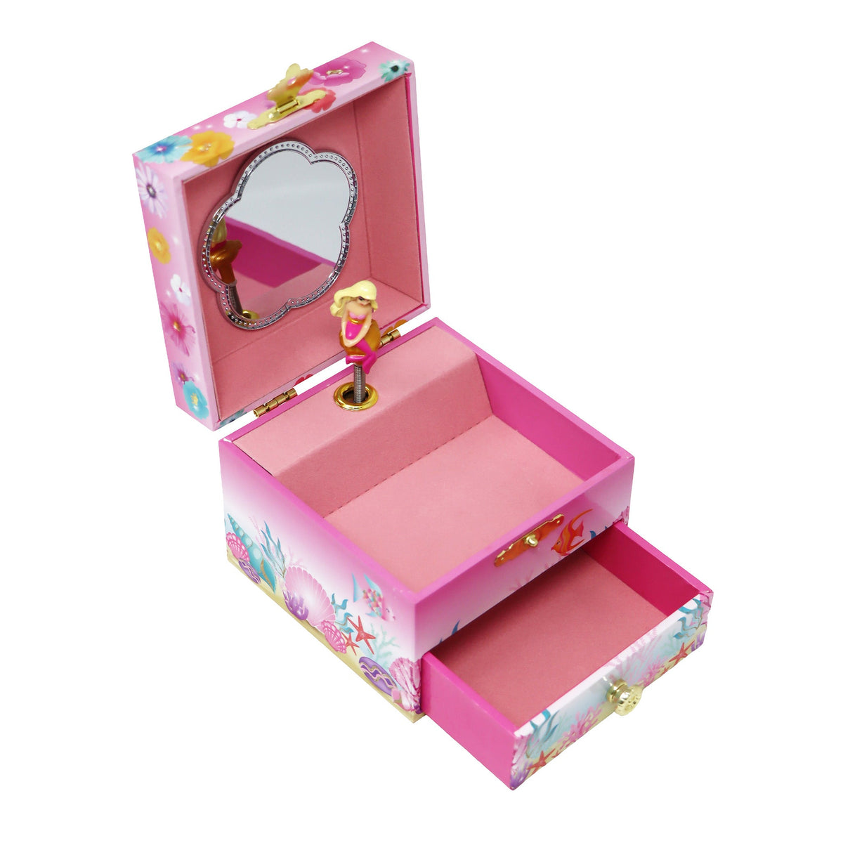 Pink Poppy Mermaid Small Musical Jewellery Box