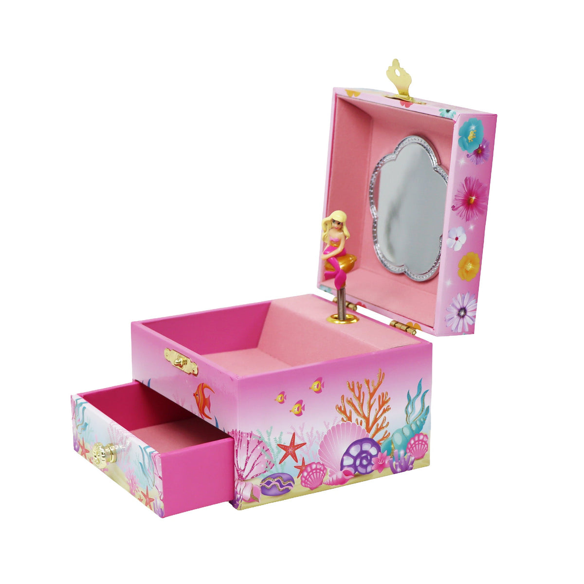 Pink Poppy Mermaid Small Musical Jewellery Box