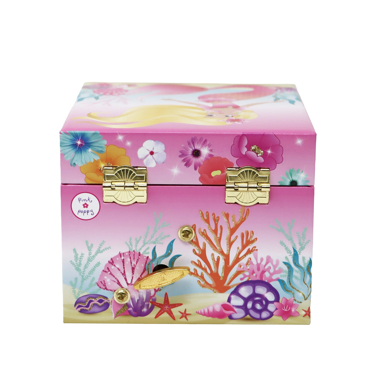 Pink Poppy Mermaid Small Musical Jewellery Box