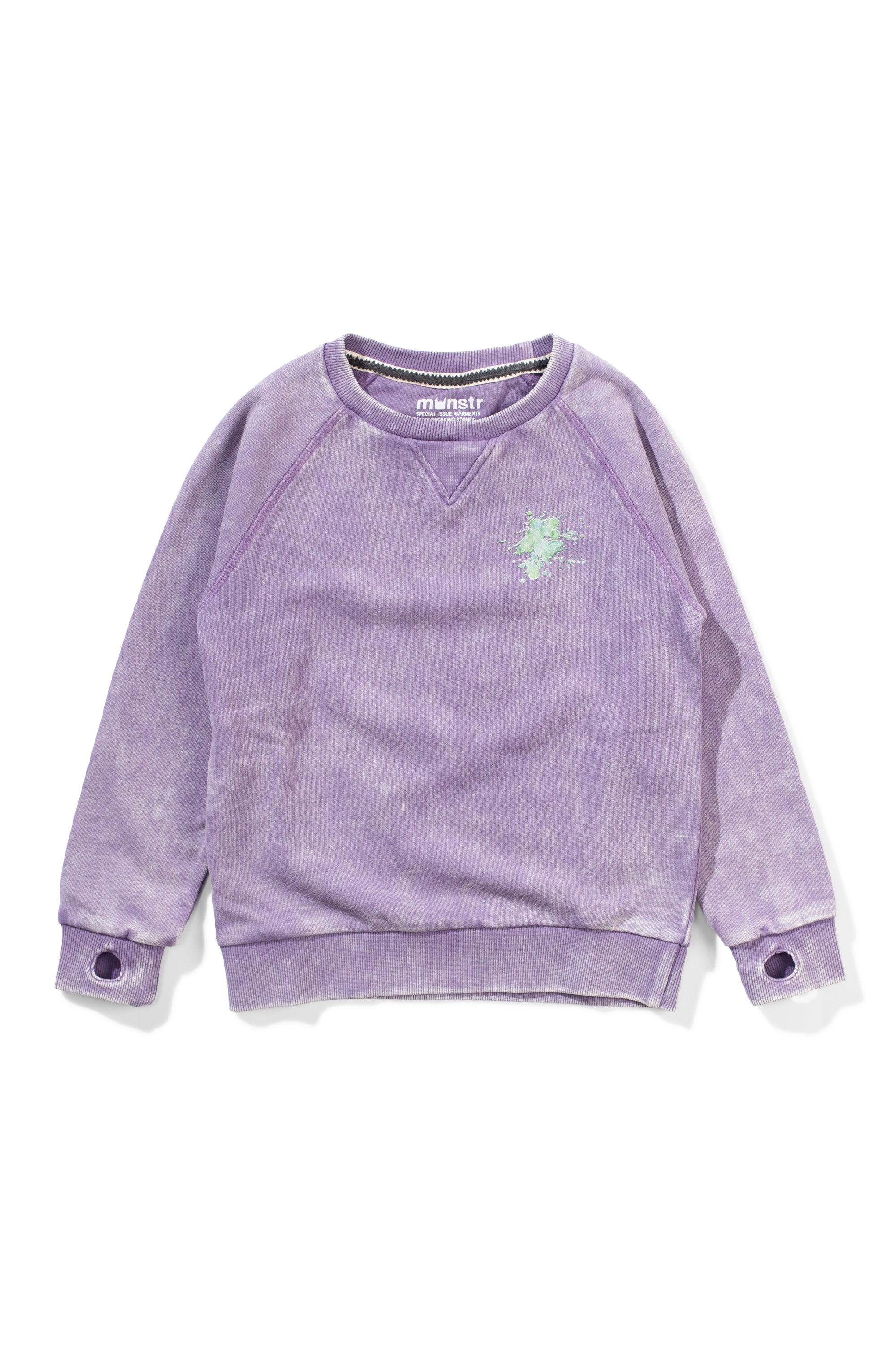 Munster splatted crew in mineral purple