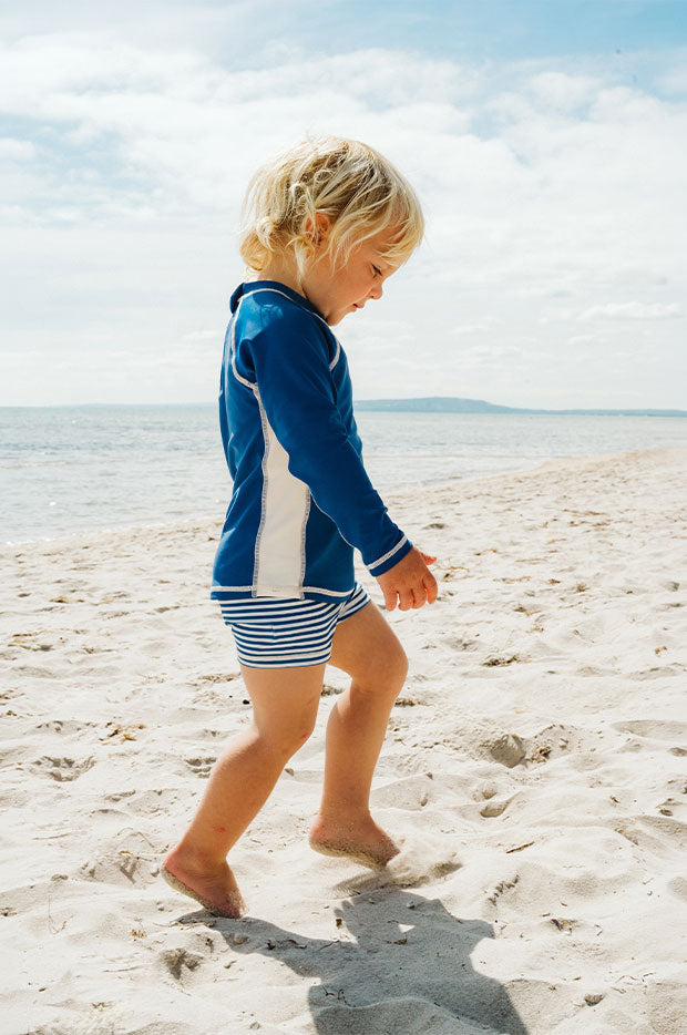 Minihaha Bodhi LS Rashie & Trunk Set - Nautical Blue