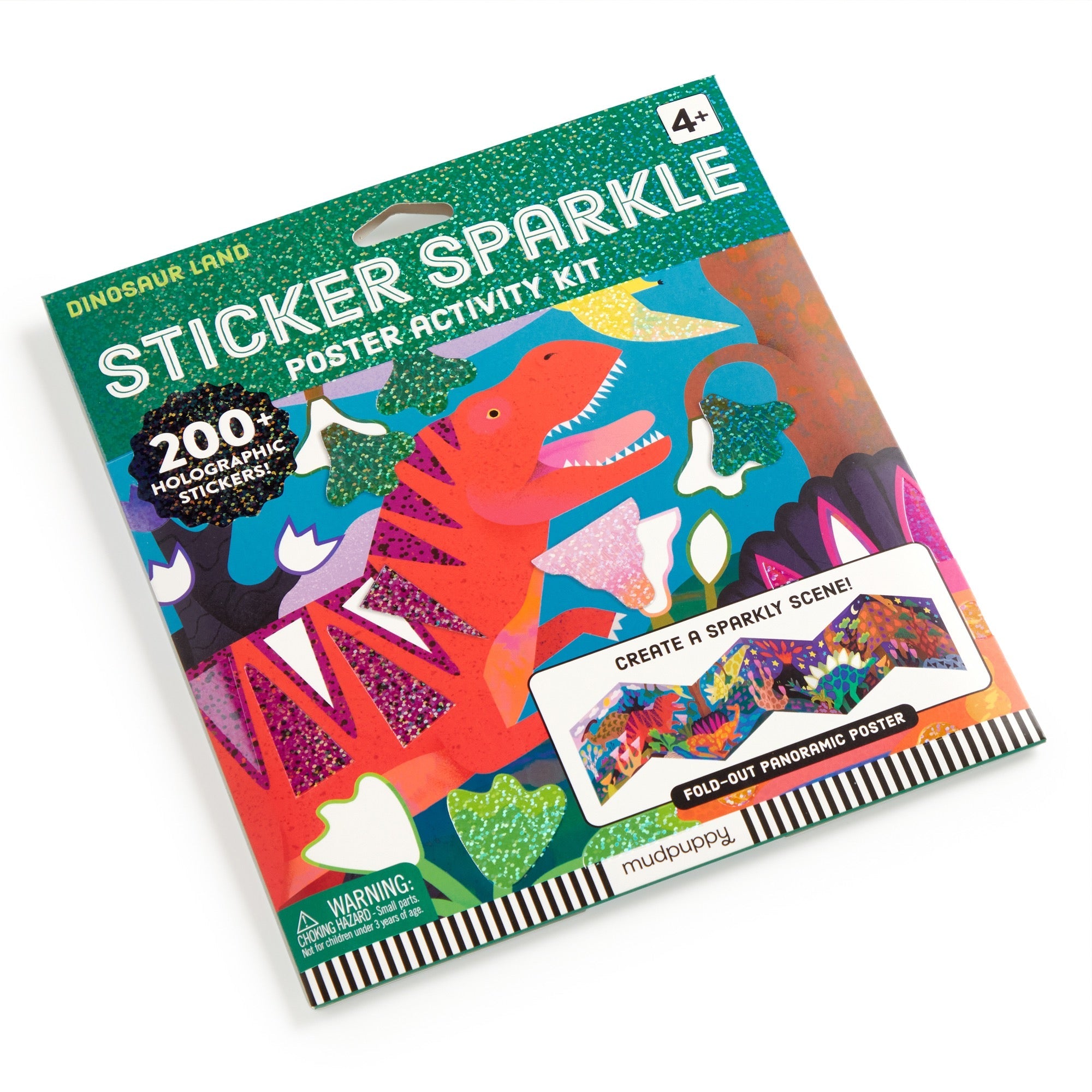 Mudpuppy Dinosaur Land Sticker Sparkle Poster Activity Kit - additional view