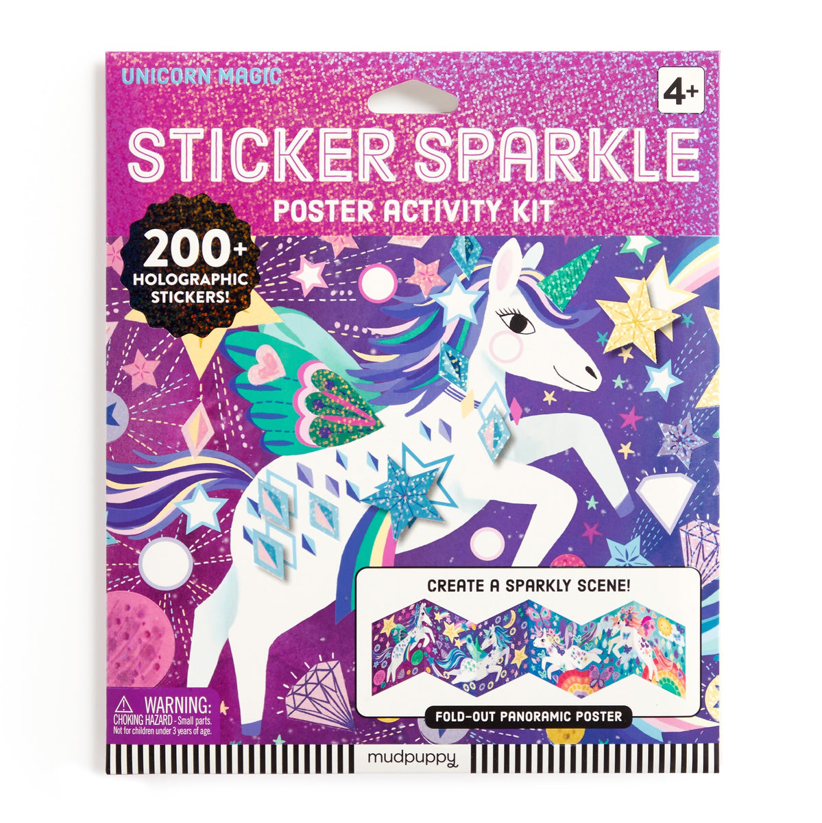 Mudpuppy Unicorn Magic Sticker Sparkle Poster Activity Kit - front of box