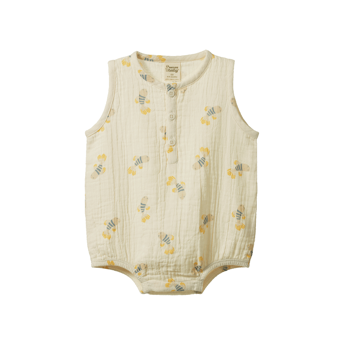 Nature Baby Cedar Suit Muslin - Fish Fable Print