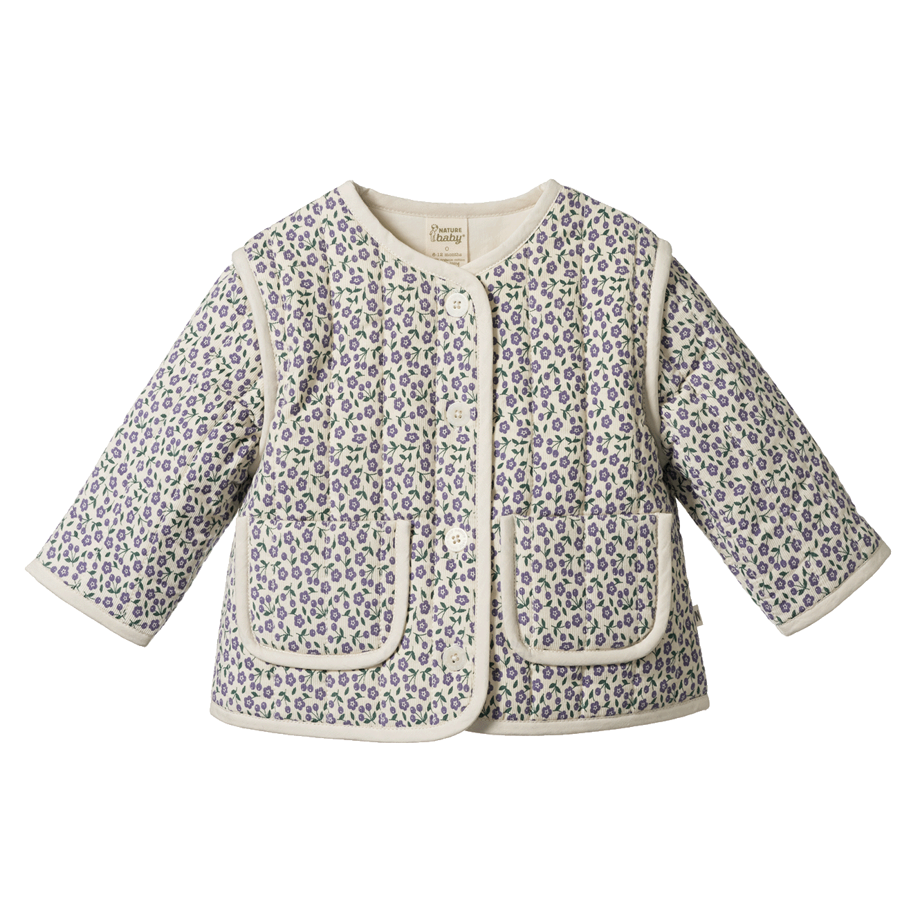 Nature Baby Edith Quilted Jacket in Briarwood Heron Print