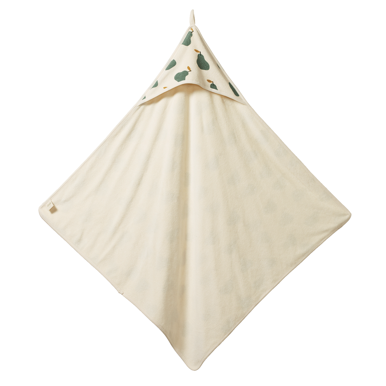 Nature Baby Organic cotton hooded towel in Pear Print