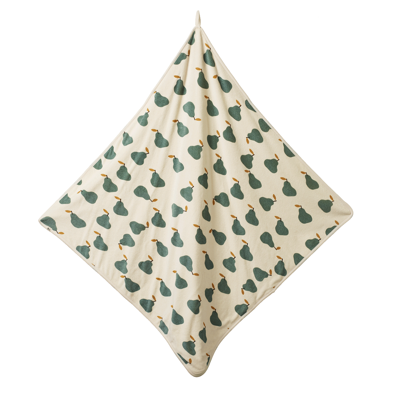 Nature Baby Organic cotton hooded towel in Pear Print