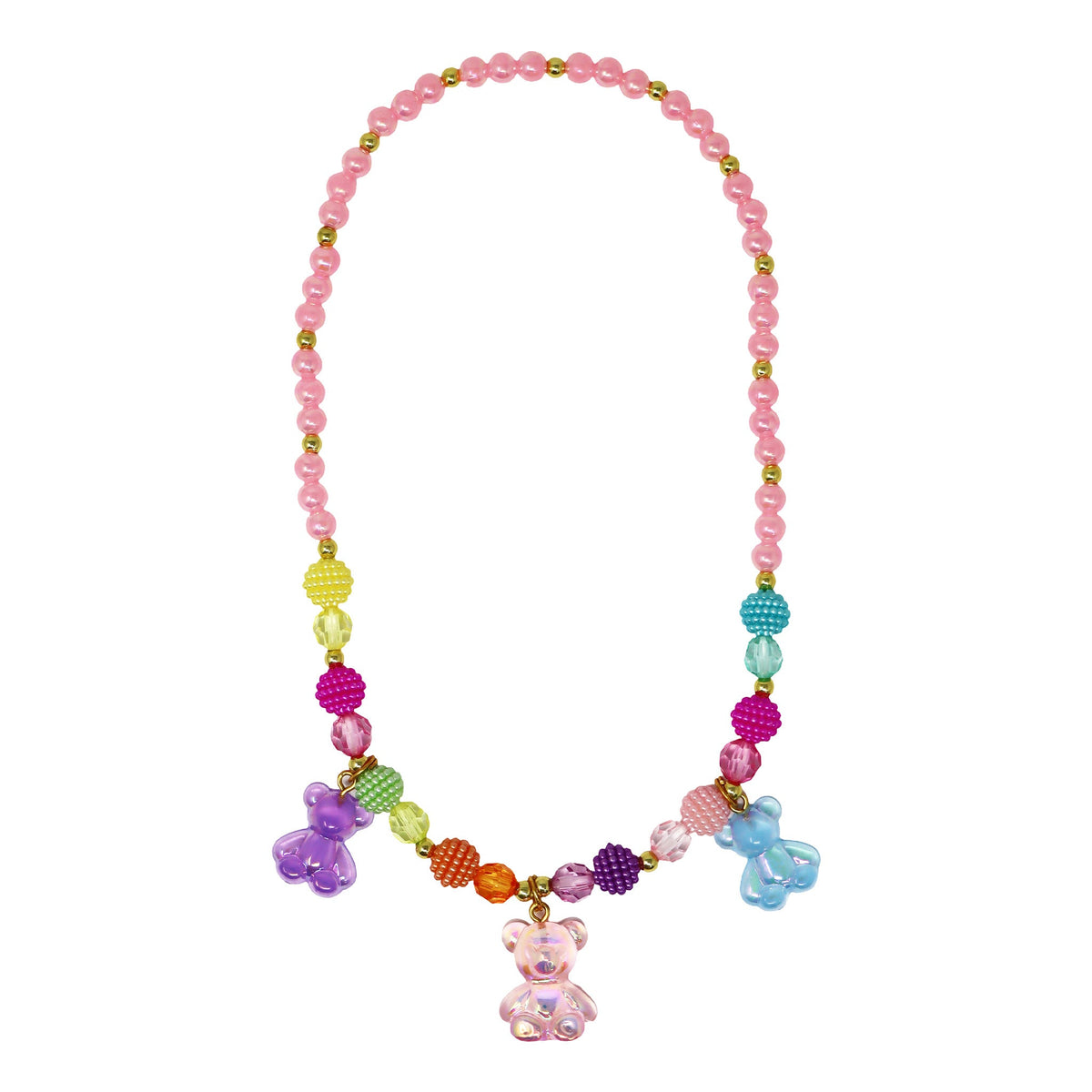 Pink Poppy jelly bear necklace
