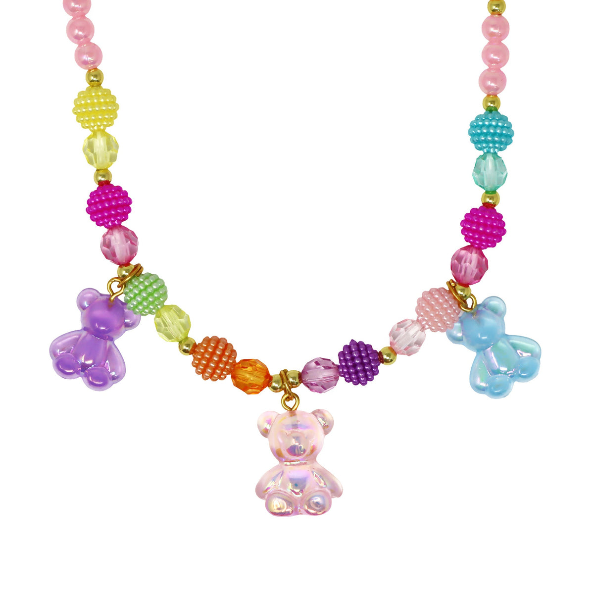 Pink Poppy jelly bear necklace