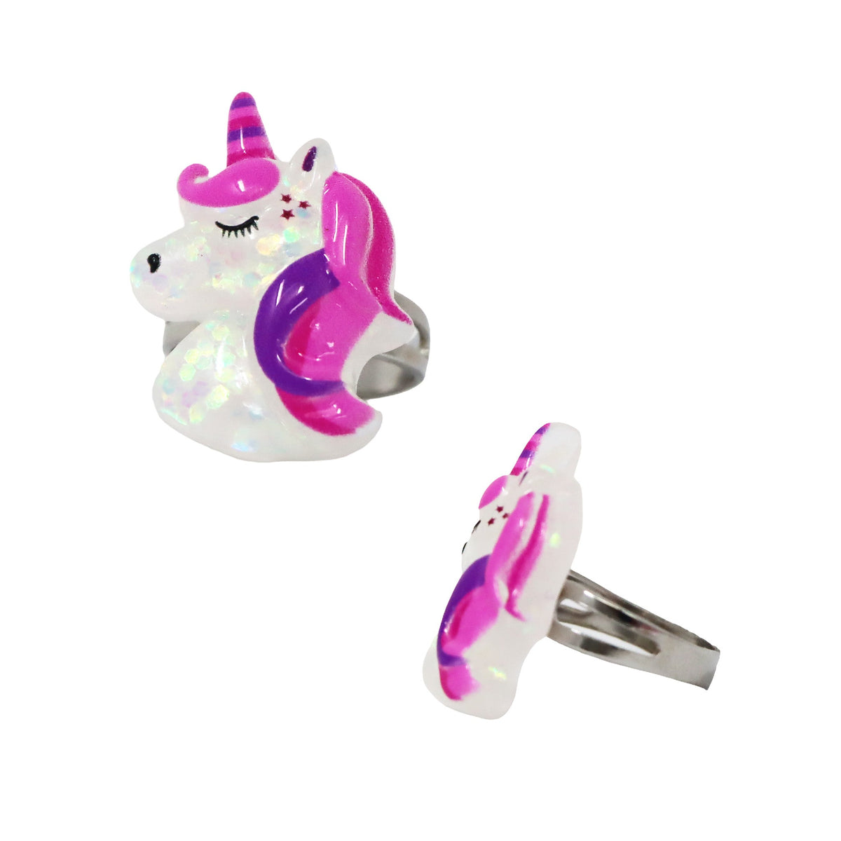 Pink Poppy Sparkly Girls Rings