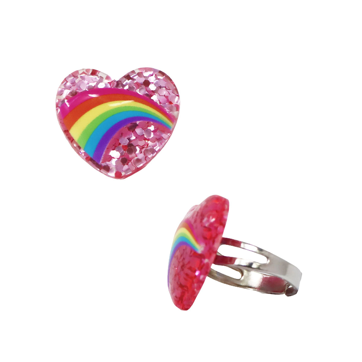 Pink Poppy Sparkly Girls Rings