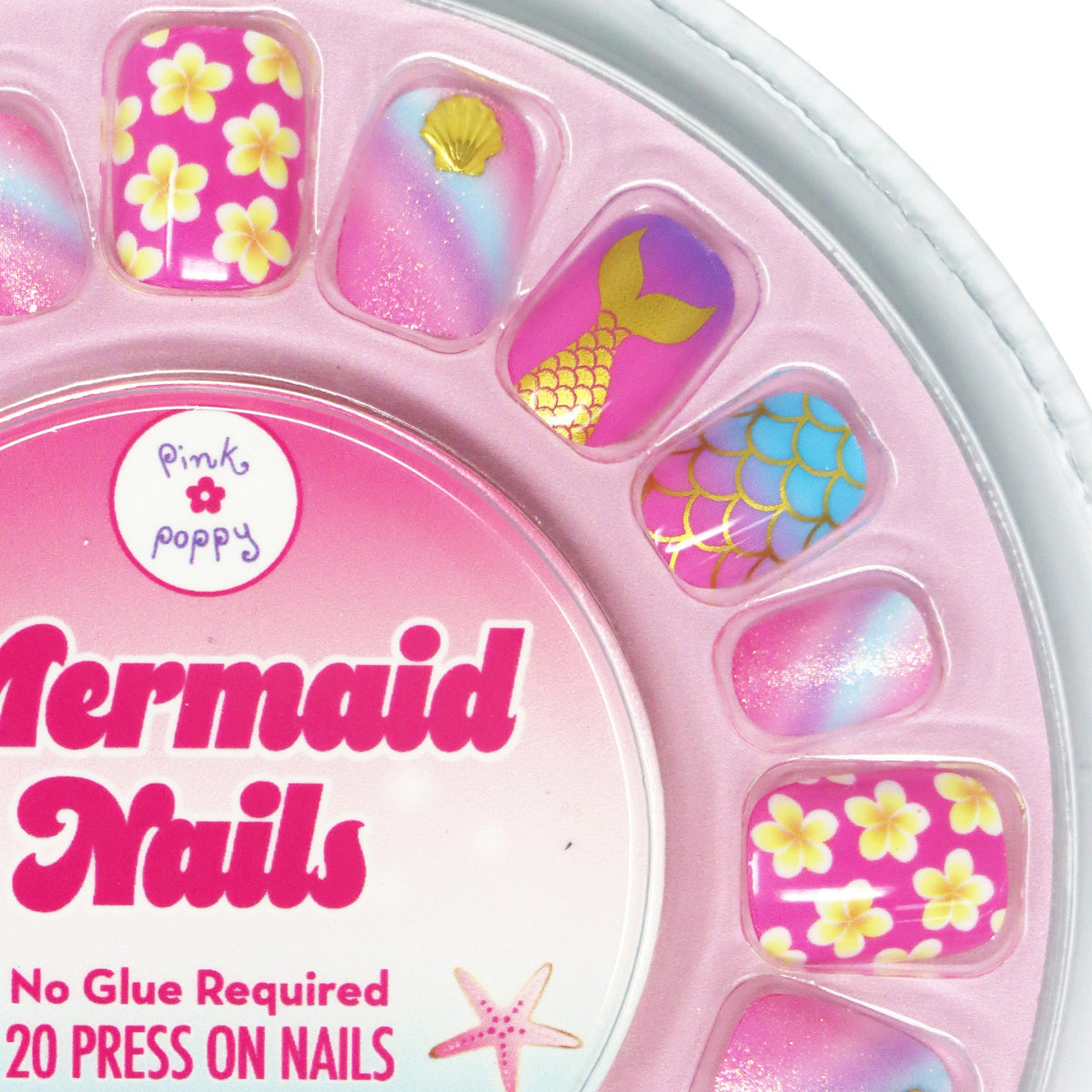Pink Poppy Mermazing Mermaid 3D Press On Nails