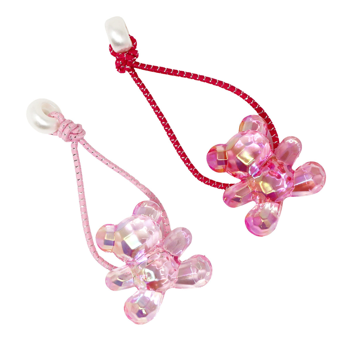 Pink Poppy Teddy Bear Hair Elastics