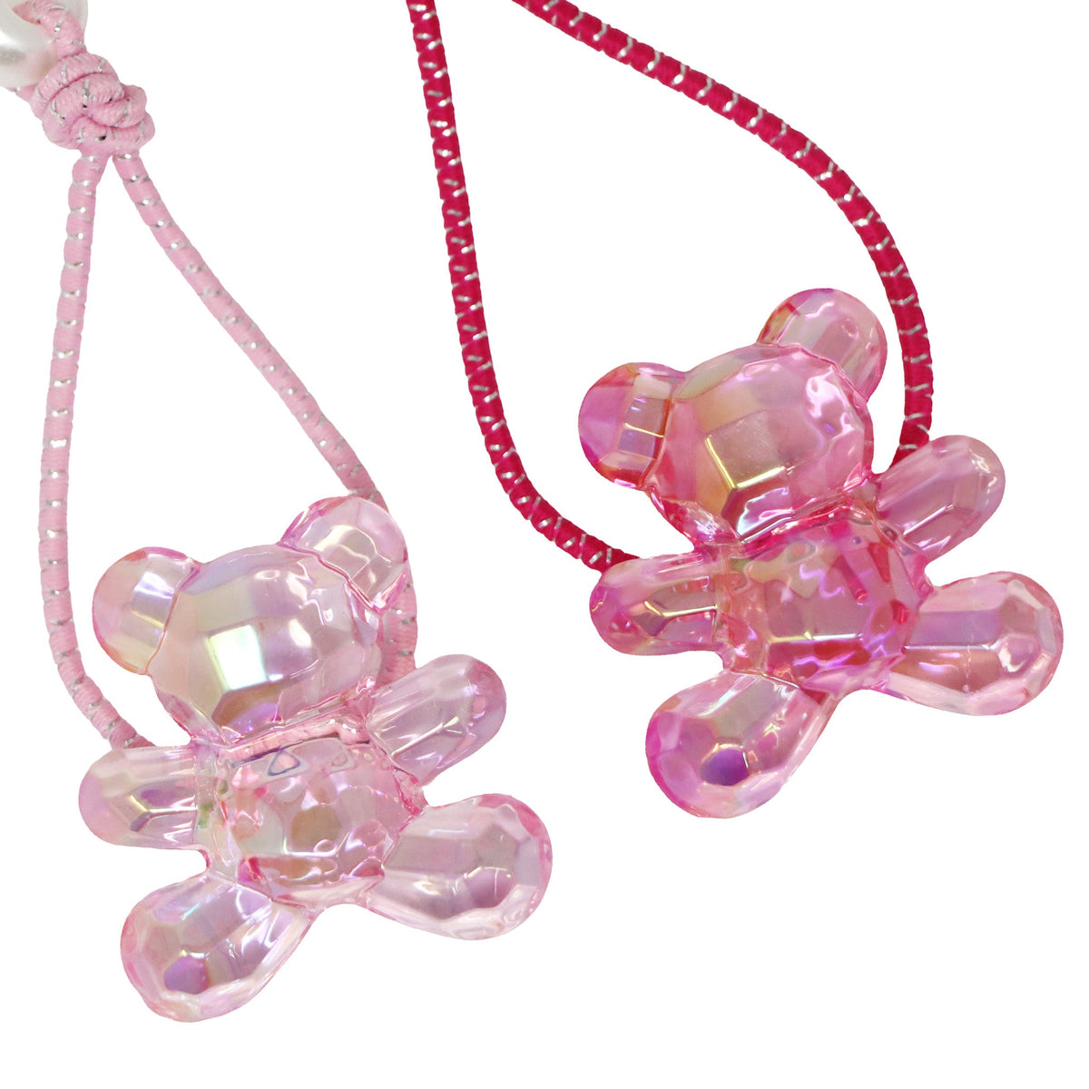 Pink Poppy Teddy Bear Hair Elastics