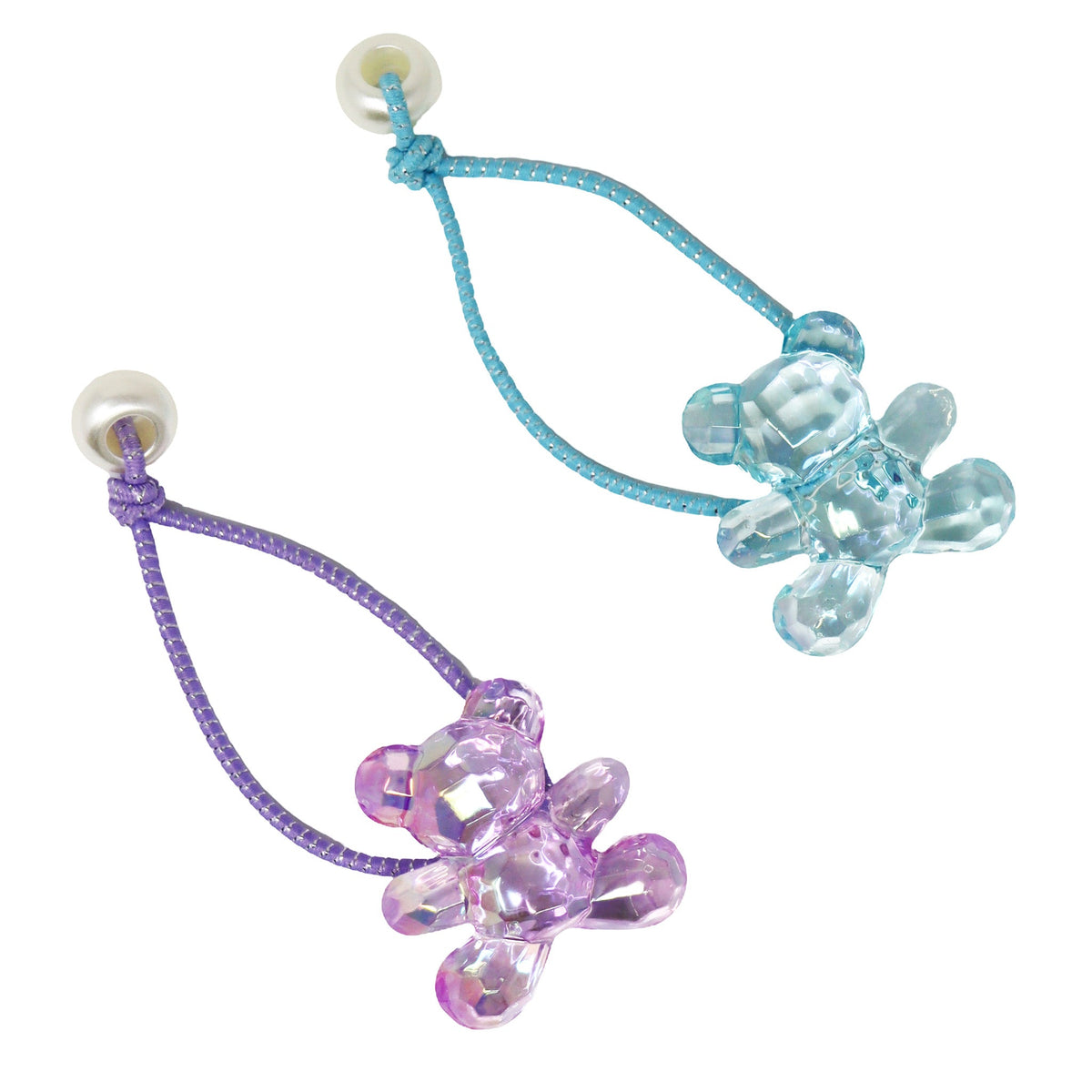 Pink Poppy Teddy Bear Hair Elastics