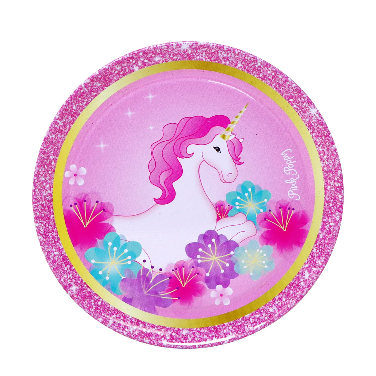 Pink Poppy Unicorn Rainbow 15 pc Tin Tea Set in Carry Case