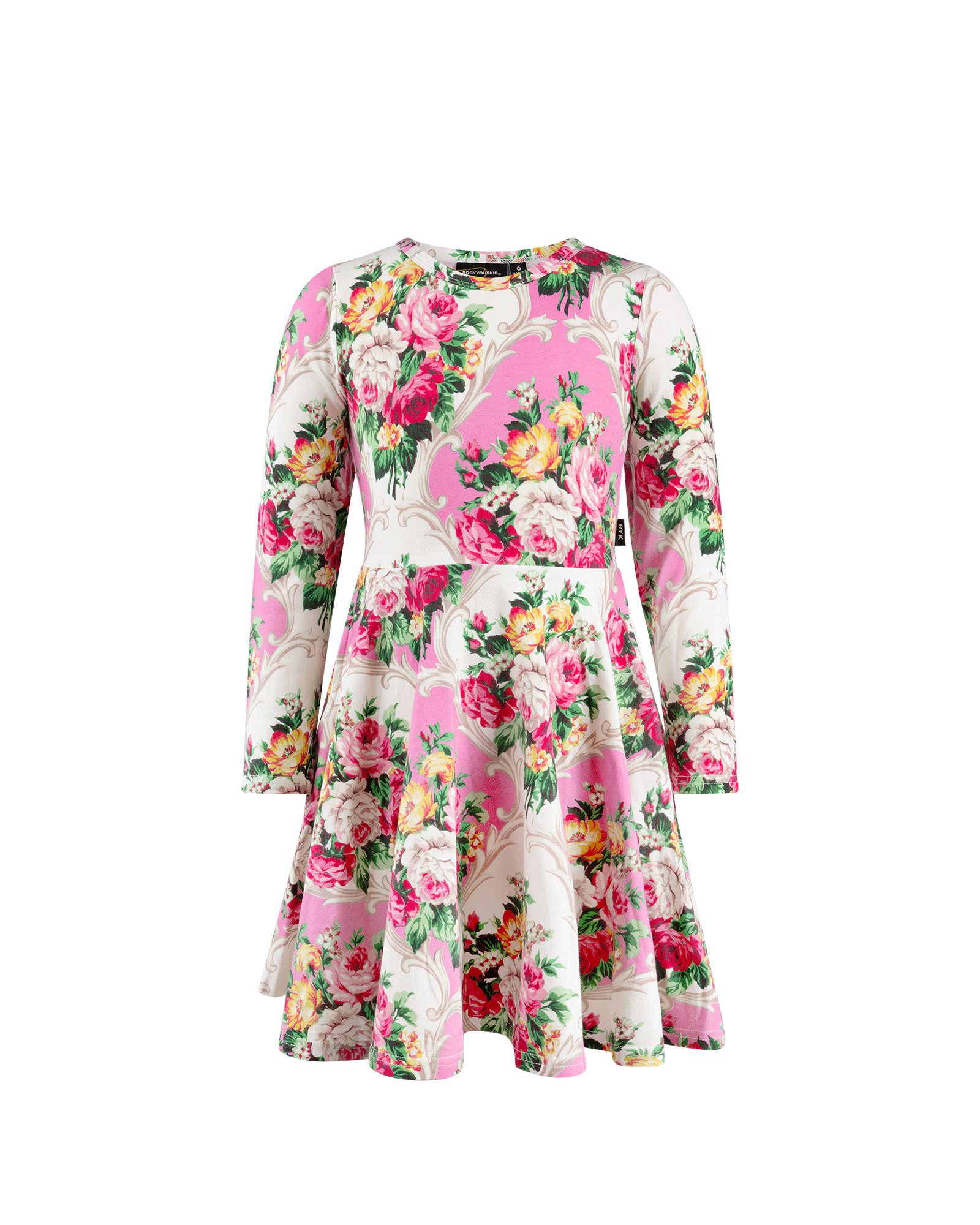 Rock Your Baby rosette long sleeve waisted dress