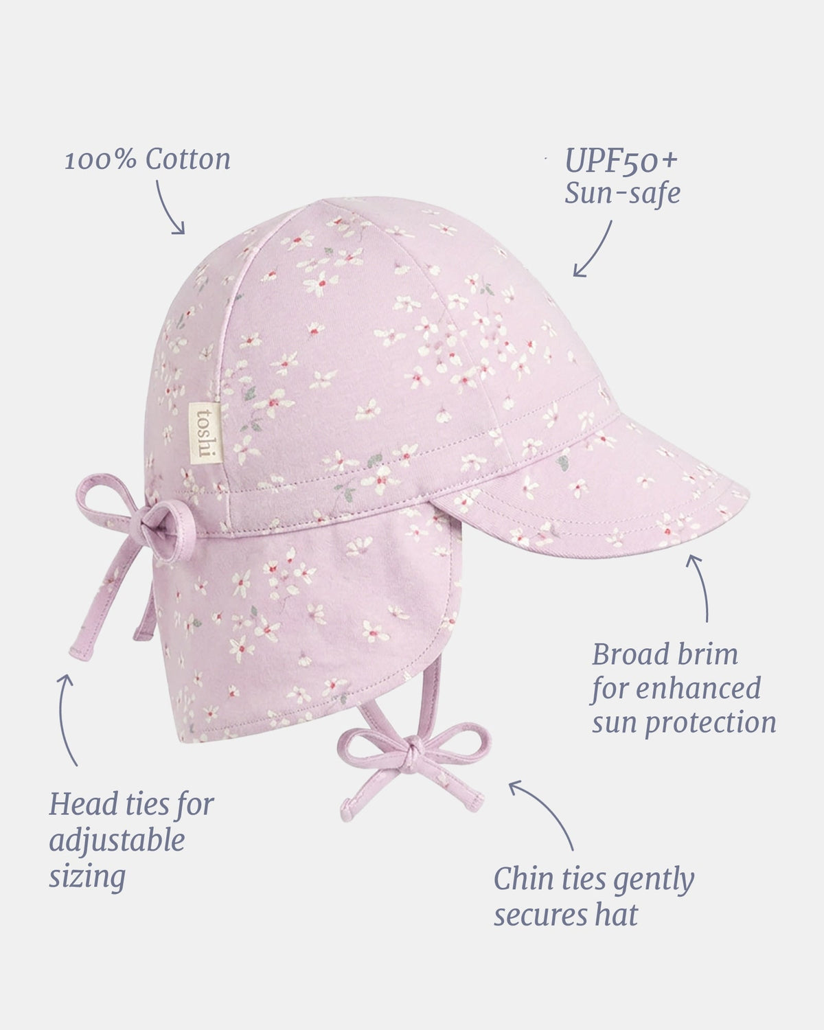 Toshi Flap Cap Bambini Nina Lavender