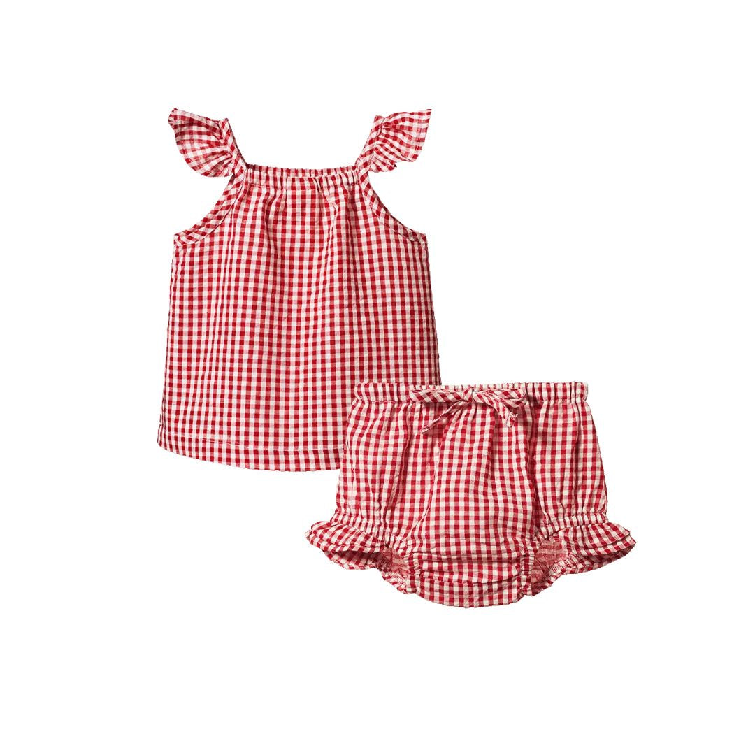 Nature Baby Petal Set - Red Gingham
