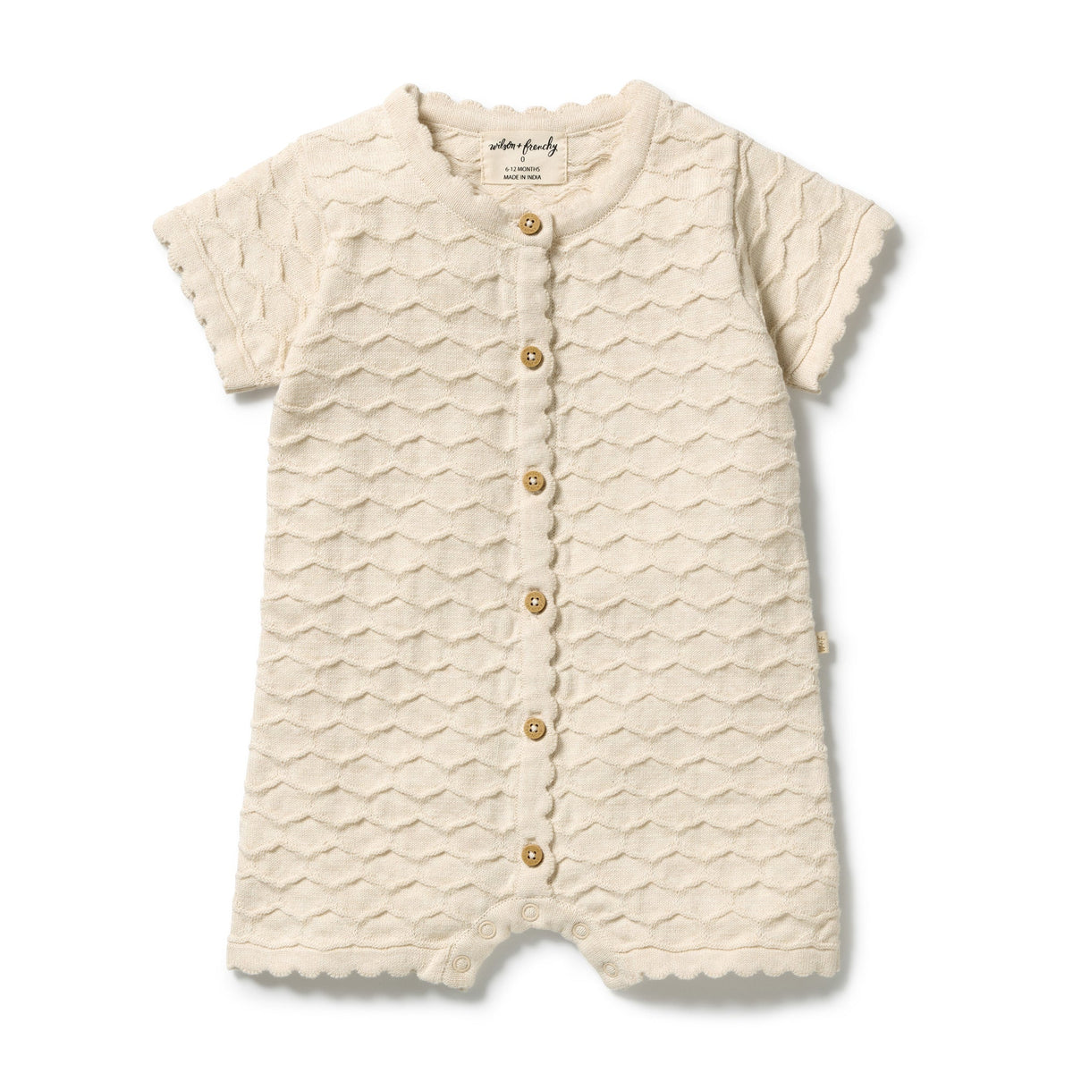 Wilson & Frenchy Milk Cloud Organic Knitted Chevron Growsuit
