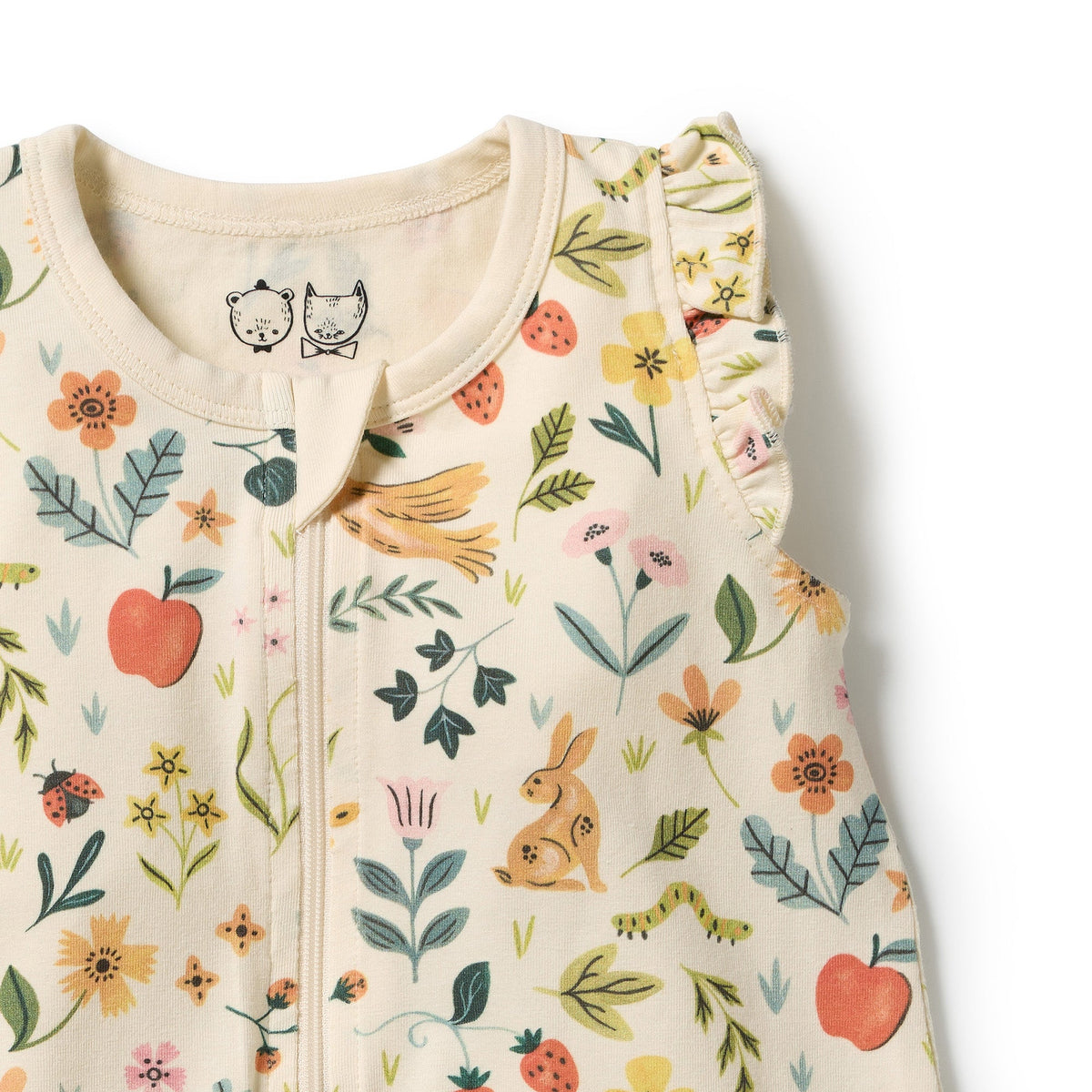 Wilson & Frenchy Summer Garden Organic Ruffle Zipsuit