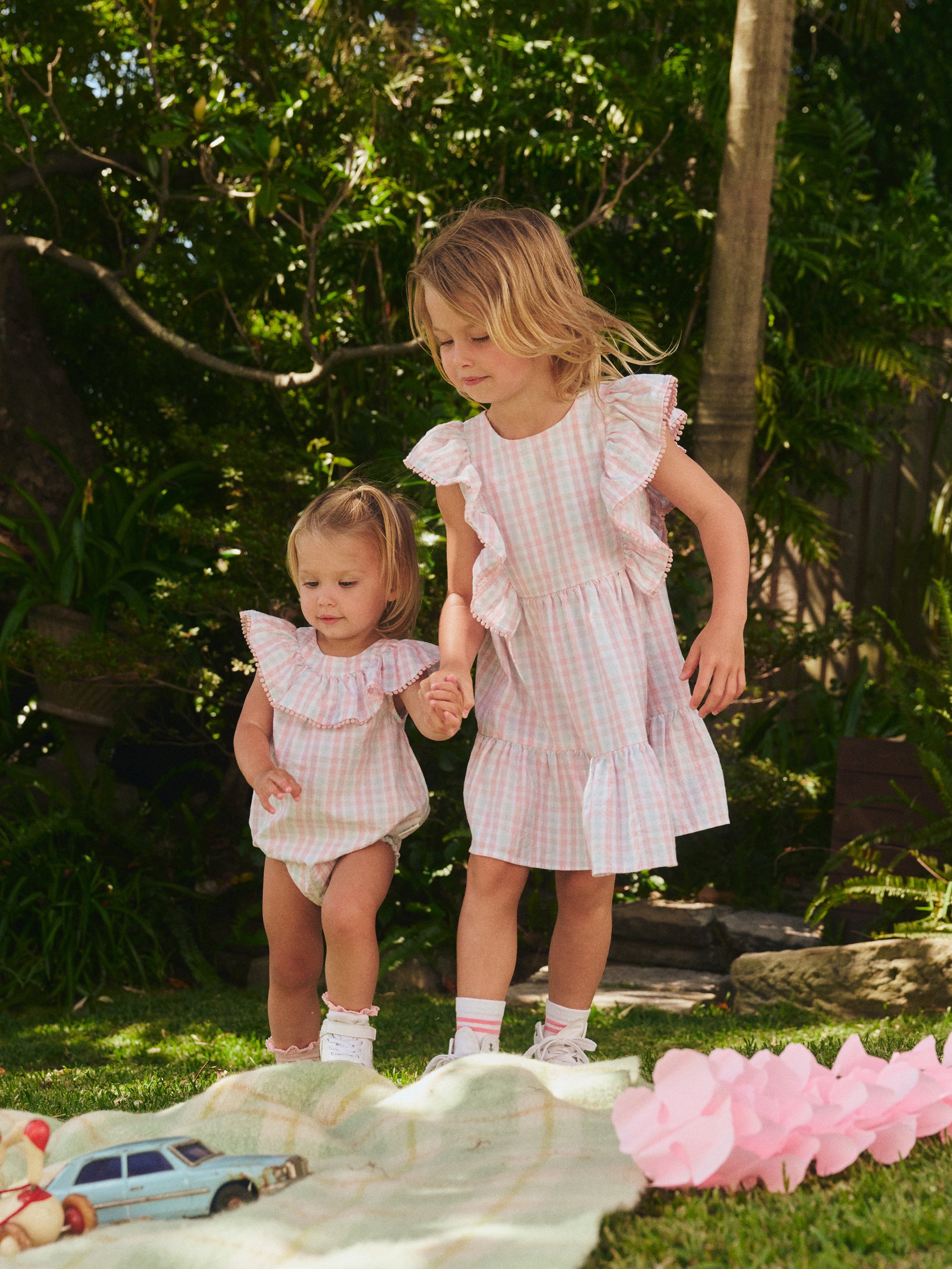 Huxbaby Jewel Check Playsuit in Multi