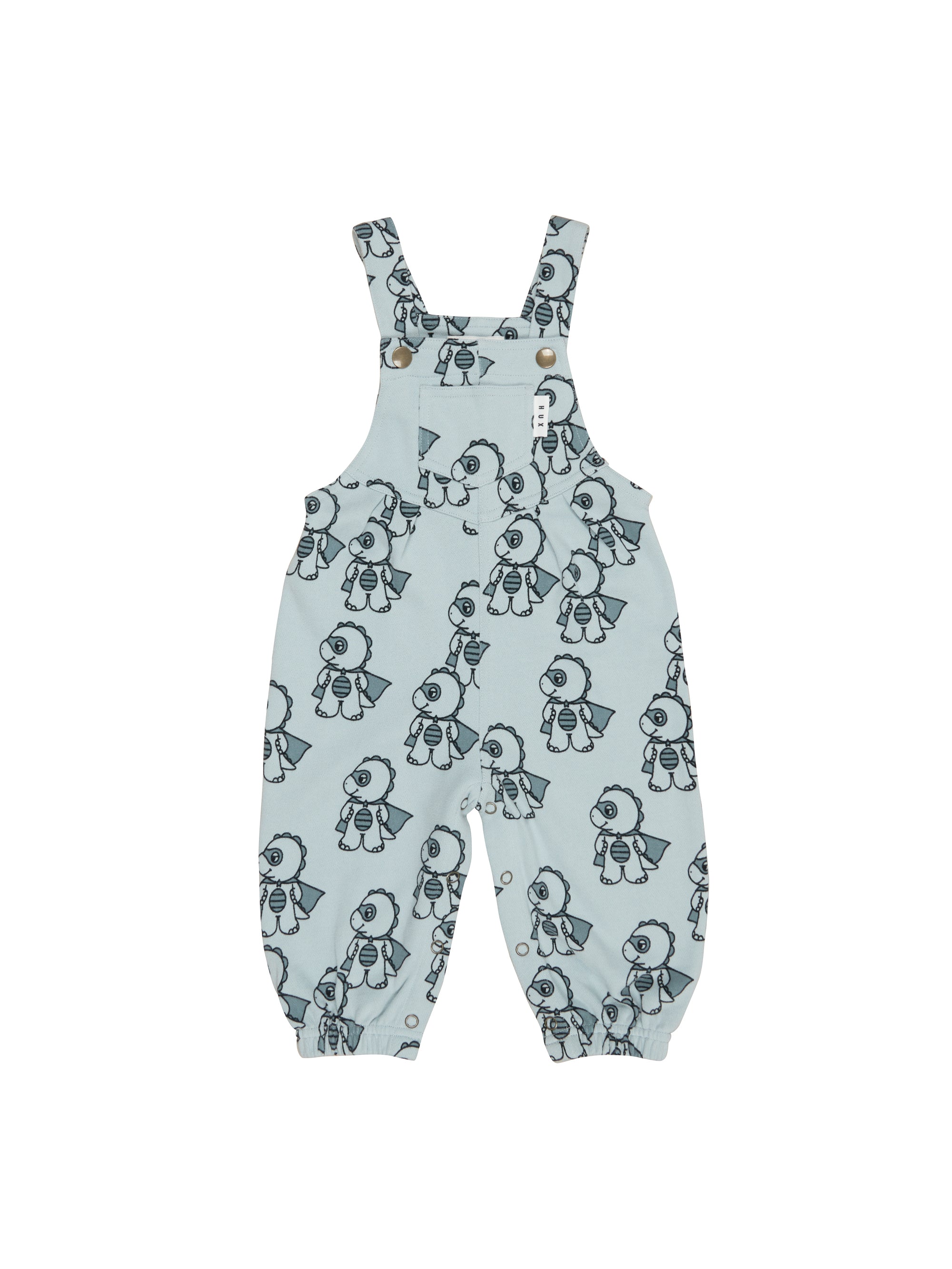 Huxbaby Dino Hero Terry Overalls Slate in Multi