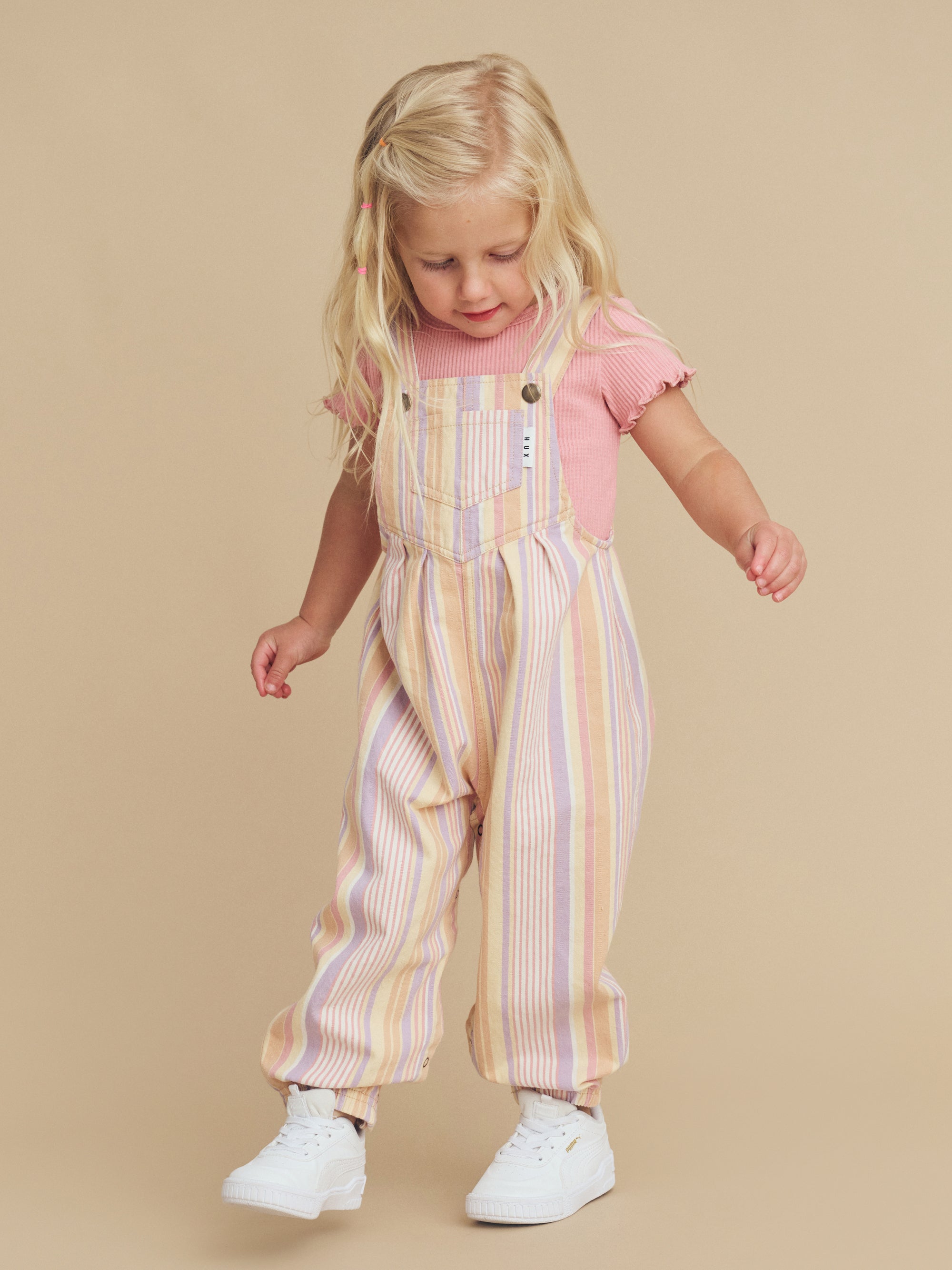 Huxbaby Vintage Stripe Overalls in Multi
