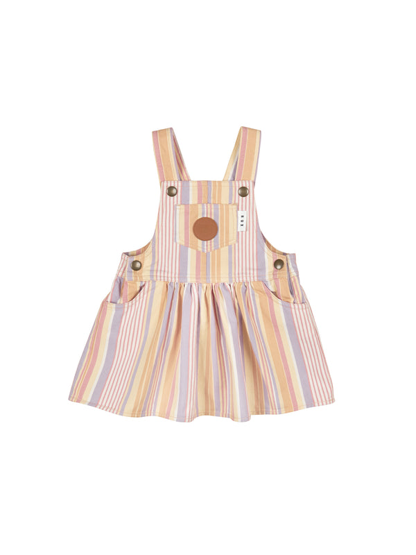 Huxbaby Vintage Stripe Overall Dress in Multi