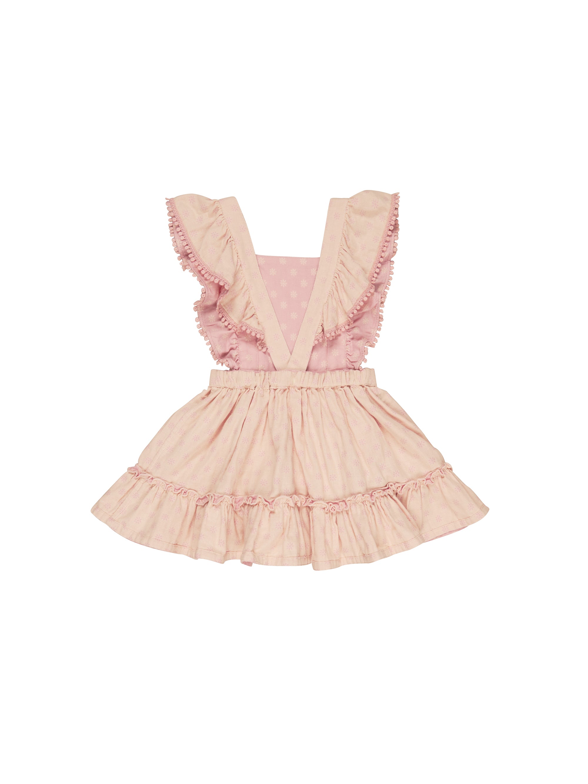 Huxbaby Daisy Reversible Bib Dress Dusty Rose and Sunkiss in Multi