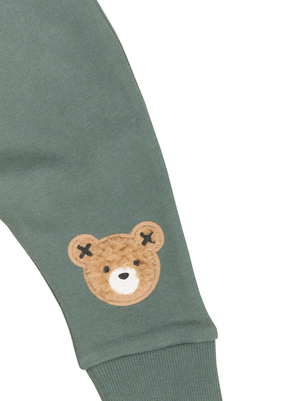 Huxbaby Light Spruce Furry Huxbear Drop Crotch Pant in Green