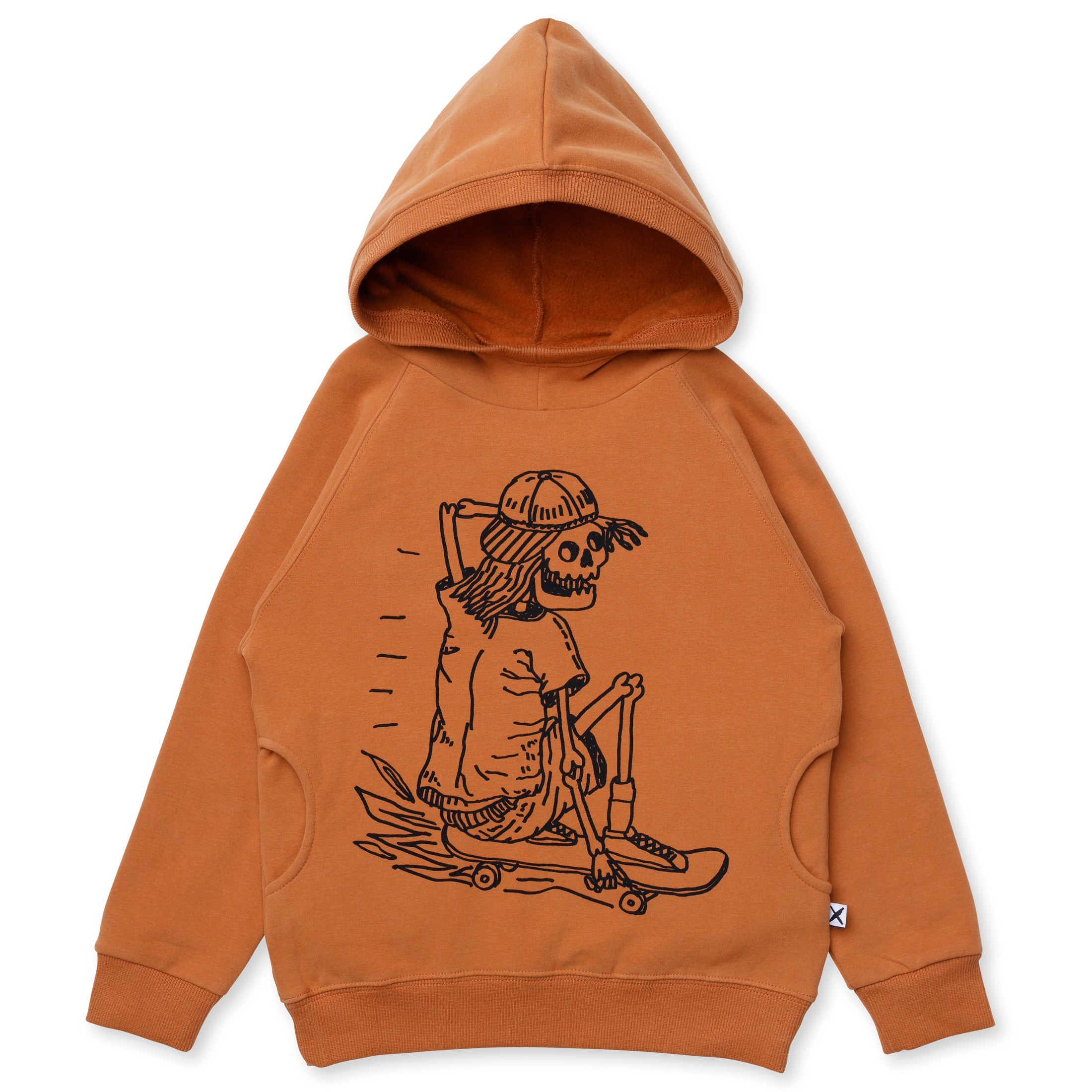 Minti Turbo Skeleton Furry Hood Rust in Orange