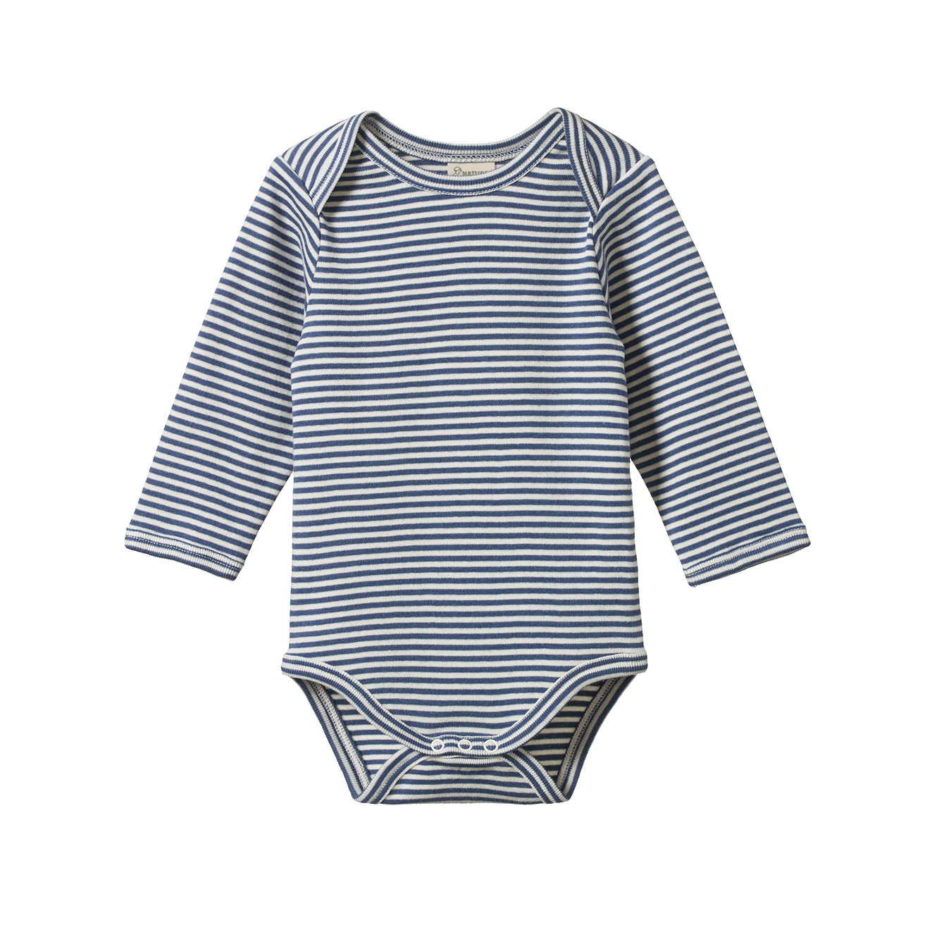 Nature Baby vintage indigo stripe long sleeve bodysuit