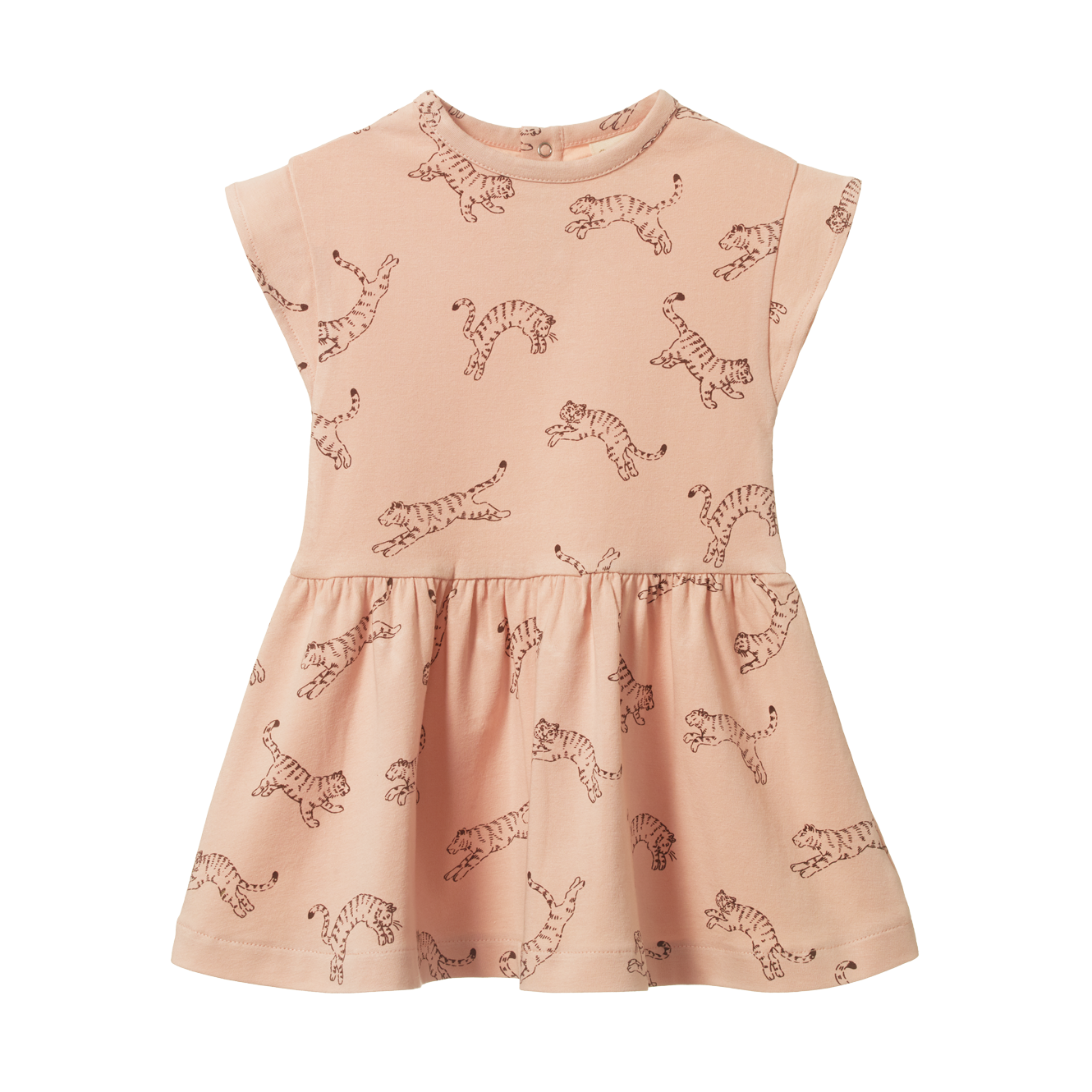 Nature Baby Twirl Dress Leaping Tigers Rose Dusk Print in Multi