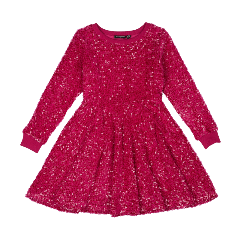 Rock Your Baby Hot Pink Sequin Waisted dress