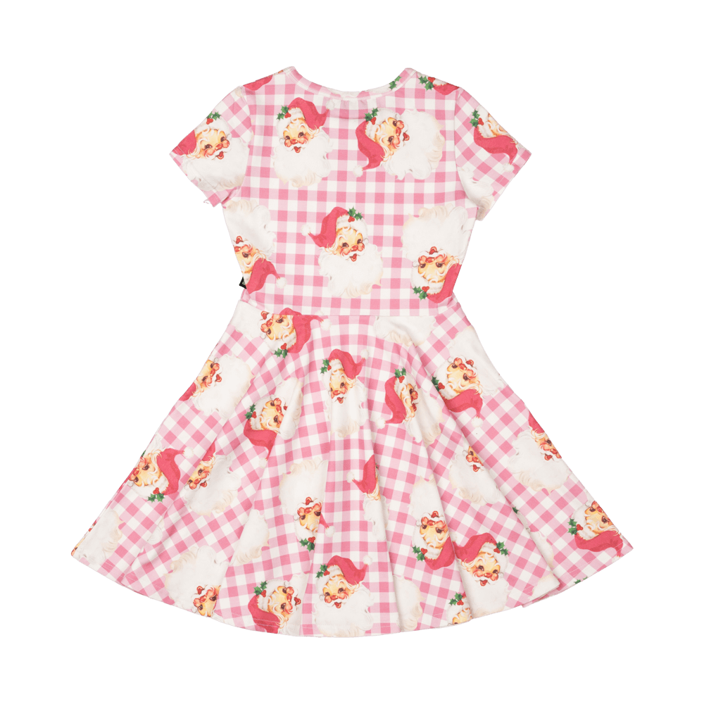 Rock your baby santa gingham waisted dress in multi colours