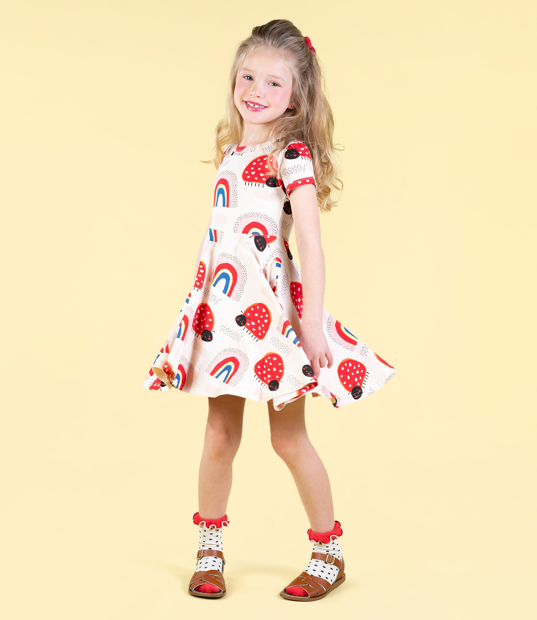 Rock Your Baby love bug rainbow waisted dress
