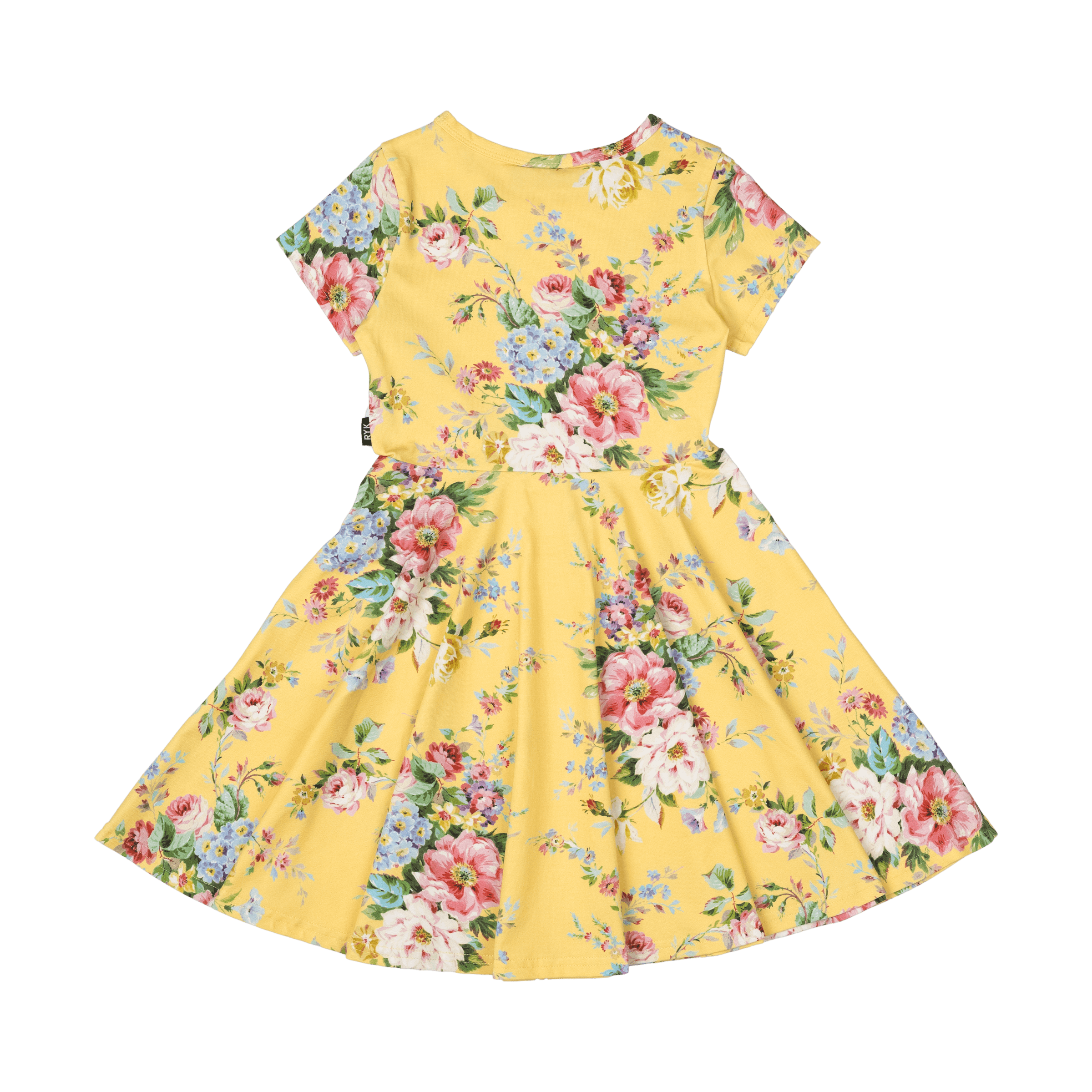 Rock Your Baby Beatrice Waisted Dress Yellow in Multi