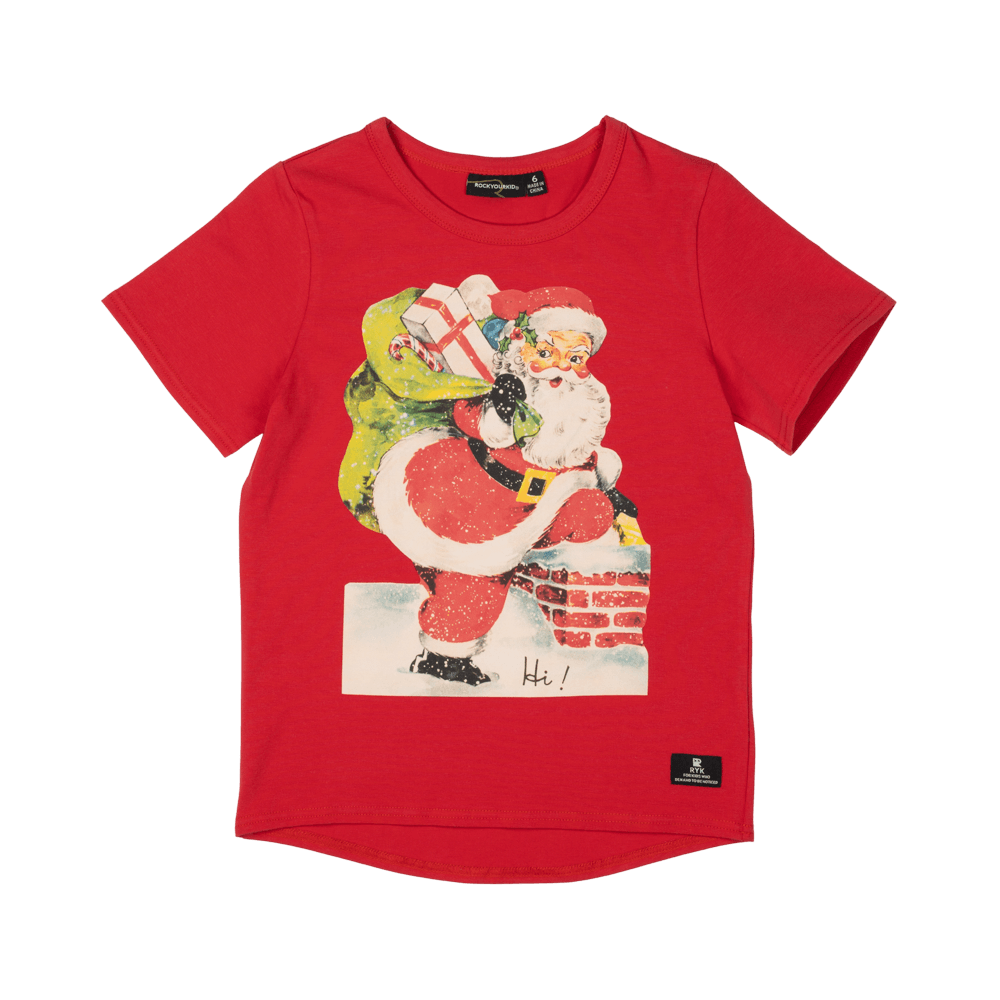 Rock your baby hi santa t-shirt in red