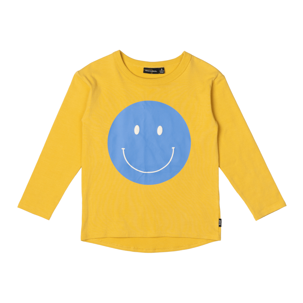 Rock your baby Happy Go Lucky LS Tee in Mustard